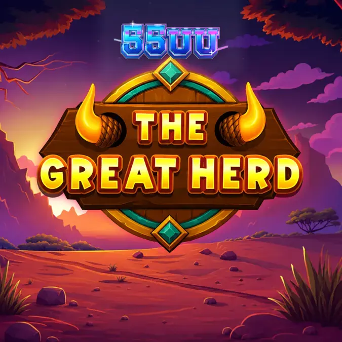 Interface do slot The Great Herd com tema de savana